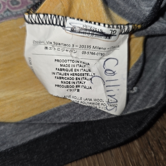 Etro Italy Paisley Print Long Sleeve Top Multicolor Wool Blend Size 40 (US 6) - Picture 10 of 11